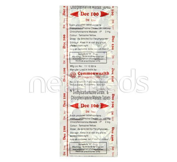 Dec 100mg Tablet 10'S - Parasitic Worms-Ant