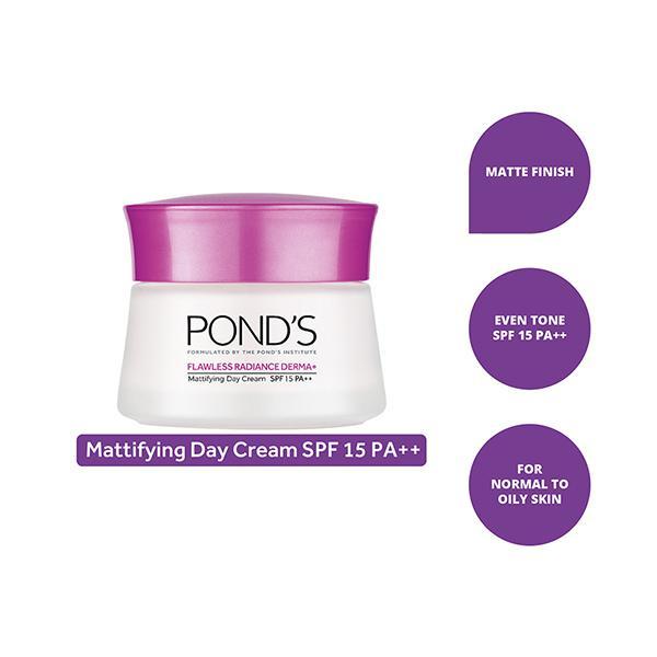 Pond's Flawless Radiance Derma+ Mattifying SPF 15 PA+++ Day Cream 50 gm - Night Cream