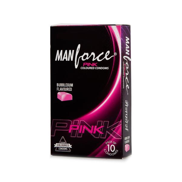 Netmeds | Manforce Pink Coloured Condoms - Bubblegum Flavoured 10's