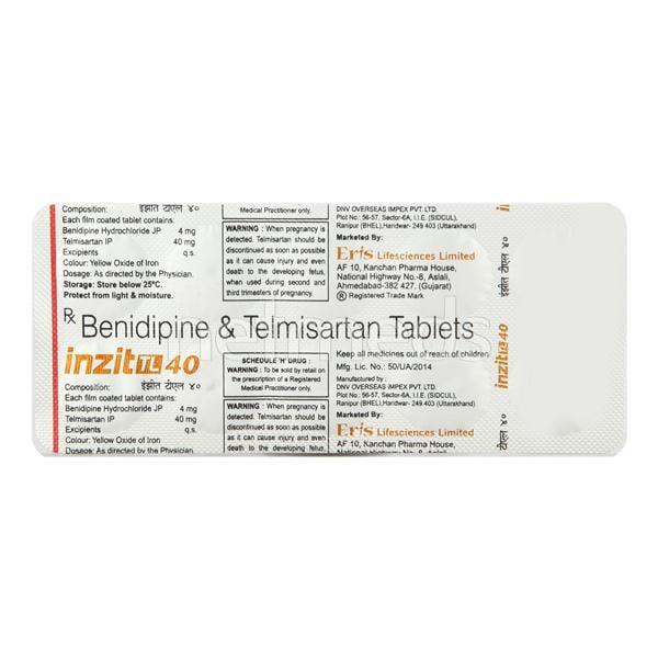 Inzit TL 40mg Tablet 10'S - Hypertension-Ang