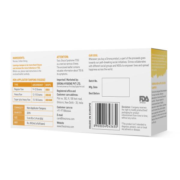 Sirona Now Periods Made Easy Tampon - Heavy Flow 1's - Tampons