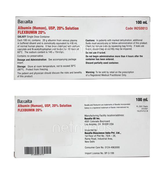 Flexbumin 20% Infusion 100ml - Supplements-Int