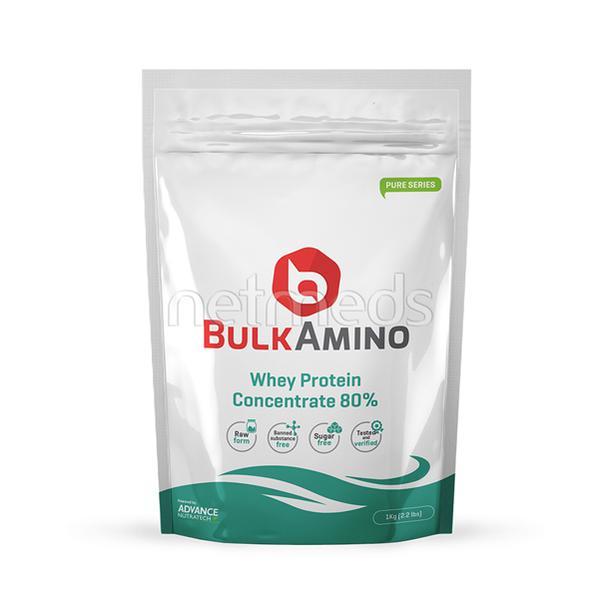 Netmeds | Advance Nutratech BulkAmino Whey Protein Concentrate 80% Raw Protein Powder 1 kg