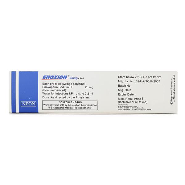 Enoxion 20mg Injection 0.2ml - Blood Clot-Ant