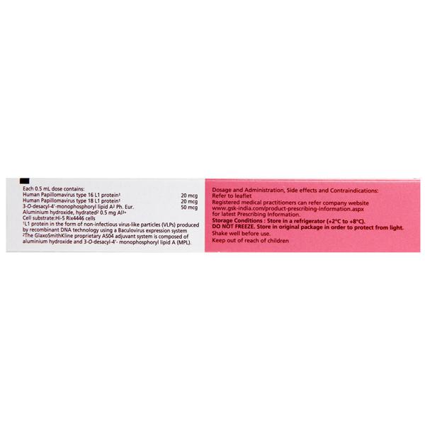 Cervarix 20mcg Injection 0.5ml - Vaccines