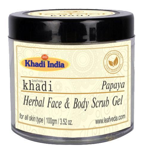 Khadi Leafveda Herbal Face & Body Scrub Gel - Papaya 100 gm - Face Scrubs