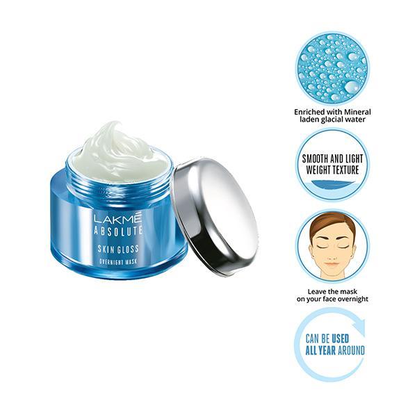 Lakme Absolute Skin Gloss Overnight Face Mask 50 gm - Masks & Peels