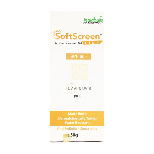 Softscreen Tint Spf50+ Mineral Sunscreen Gel 50gm - Sunscreen Preparations-Emo