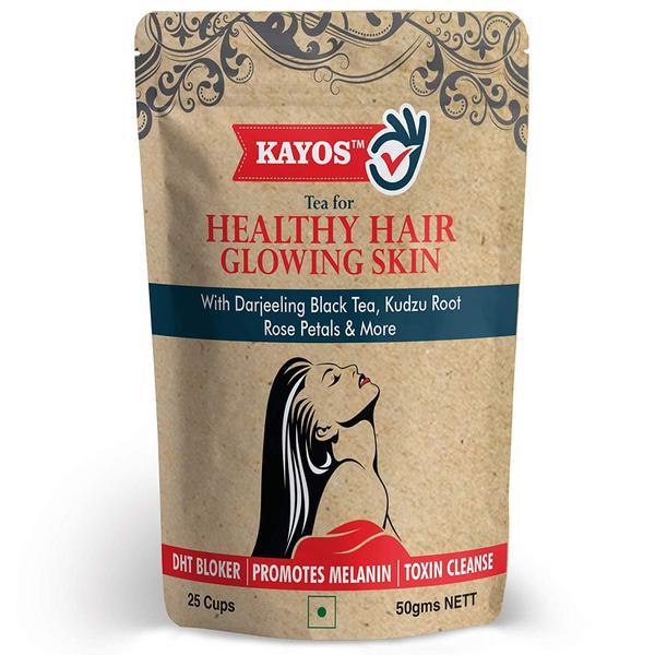 Kayos Tea for Healthy Hair Glowing Skin (with DHT Blocker) Detox Herbal Green Tea 50 gm - Teas