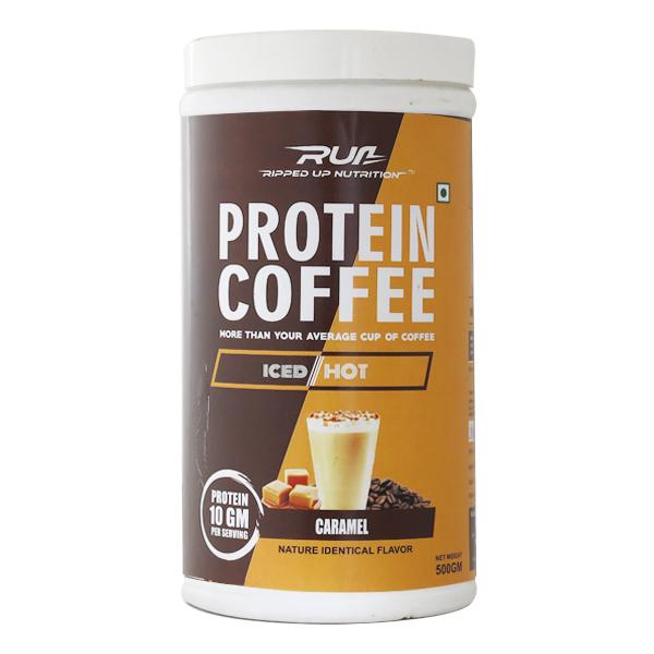 Ripped Up Nutrition Protein Coffee Powder - Caramel Flavour 500 gm - Workout Essentials