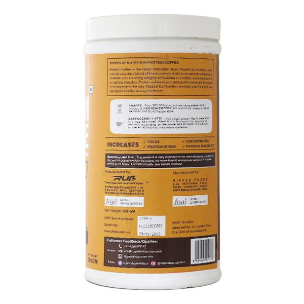 Ripped Up Nutrition Protein Coffee Powder - Caramel Flavour 500 gm - Workout Essentials
