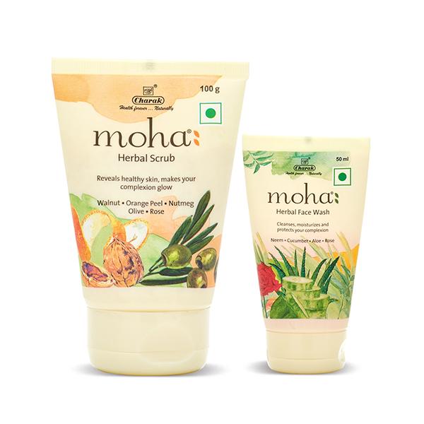 Moha Herbal Face Scrub 100 gm + Free Face Wash 50 ml - Face Scrubs