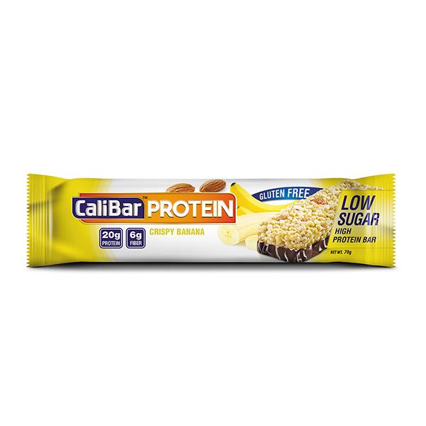 CaliBar Low Sugar High Protein Bar - Crispy Banana (Pack of 6 x 70 gm) - Nutritional Bars