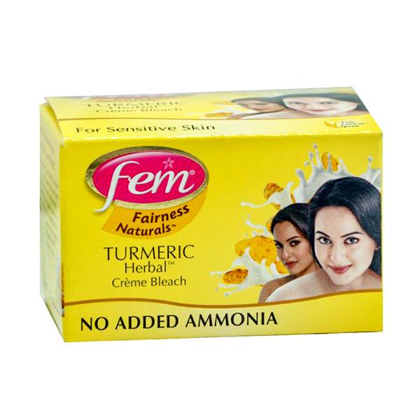 Netmeds | Fem Fairness Naturals Herbal Creme Bleach (Sensitive Skin) - Turmeric 24 gm