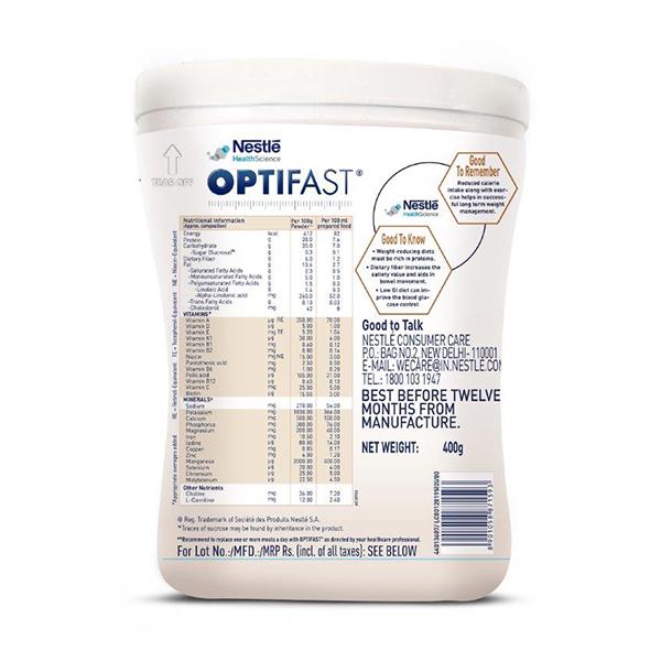 Nestle Optifast Weight Management Powder - Chocolate Flavour 400 gm (Tin) - Weight Loss
