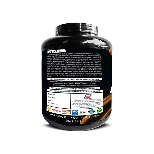 FB Nutrition FBN Mass Weight Management Powder - Chocolate Flavour 3 kg - Weight Gain