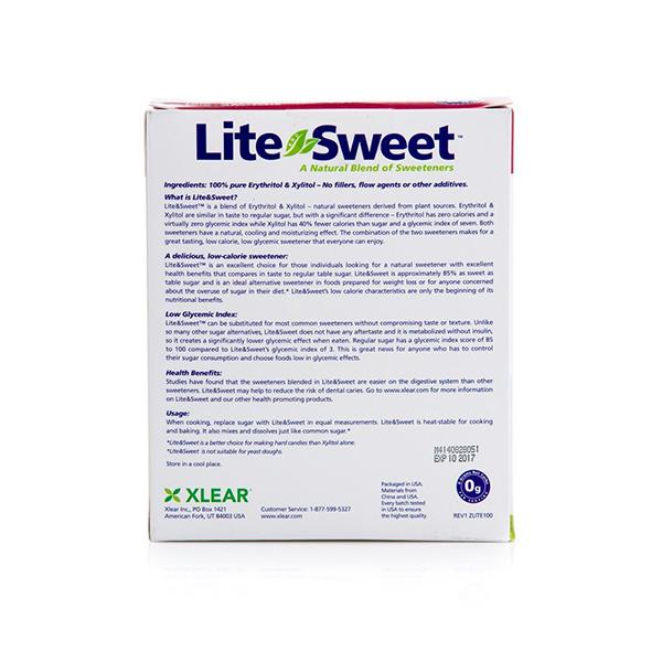 Xlear Lite&Sweet Erythritol Xylitol Natural Sugarfree Sweetener (Pack of 100 x 4 gm) - Sugar Substitutes (Fitness)