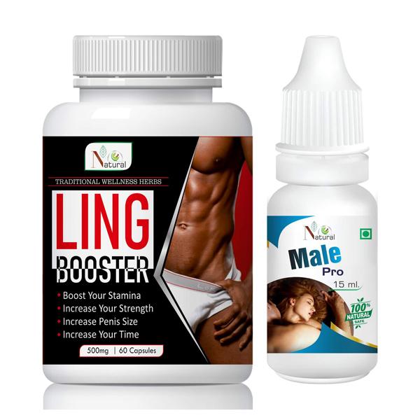 Natural Ling Booster Capsule 60's + Male Pro Oil 15 ml - Sexual Healthcare