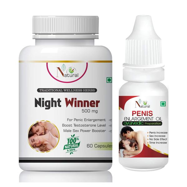 Natural Night Winner Capsule 60's + Penis Enlargement Oil 15 ml - Sexual Healthcare