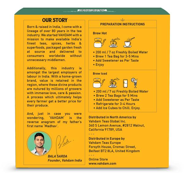Vahdam Turmeric Ashwagandha Herbal Tea Infusion Bags 15's - Ashwagandha