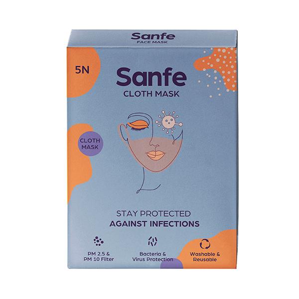 Netmeds | Sanfe Cloth Mask (Pack of 2 x 5's)
