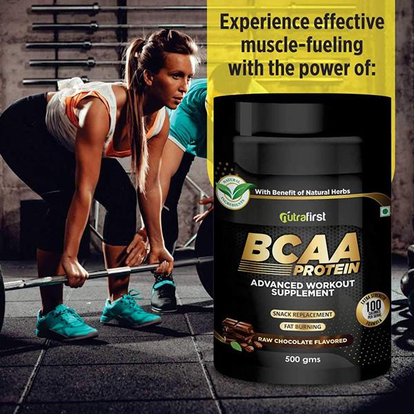Nutrafirst Bcaa Proteins Powder - Chocolate Flavour 500 gm - Bcaa Supplements