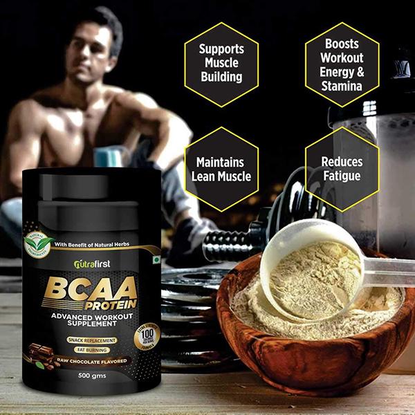 Nutrafirst Bcaa Proteins Powder - Chocolate Flavour 500 gm - Bcaa Supplements