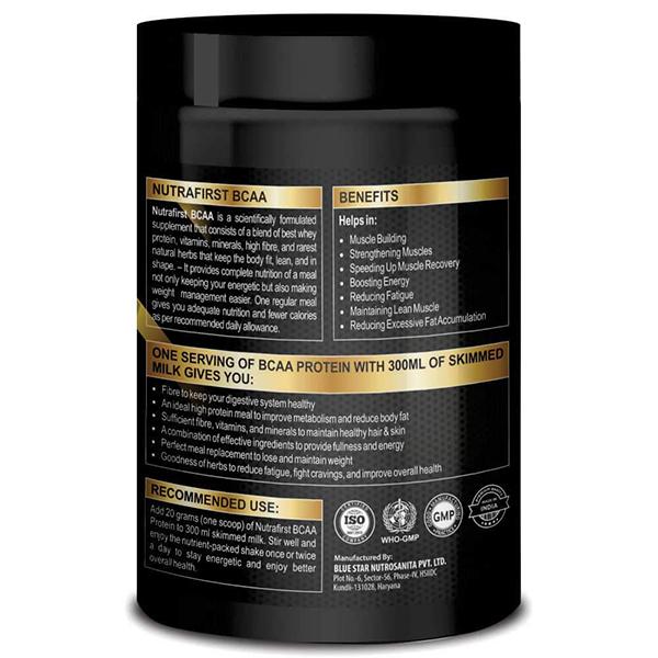 Nutrafirst Bcaa Proteins Powder - Chocolate Flavour 500 gm - Bcaa Supplements