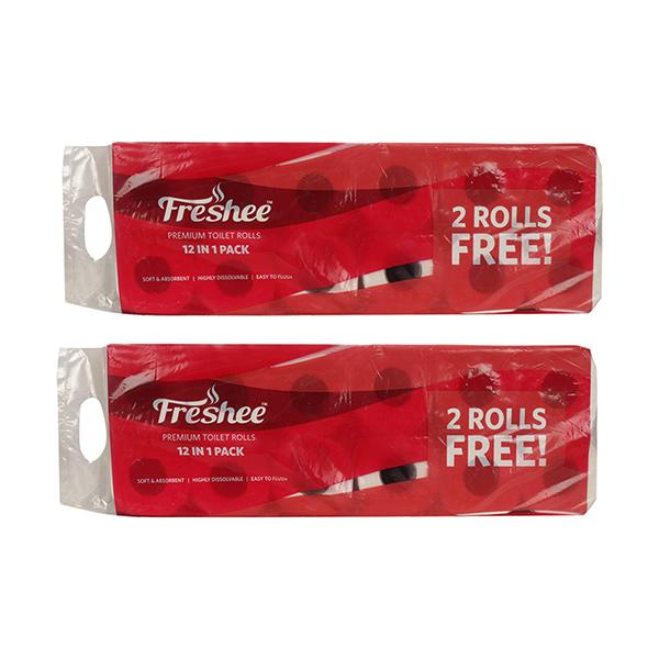 Freshee 2 Ply Premium Toilet Rolls (Pack of 2) - Tissues & Wipes