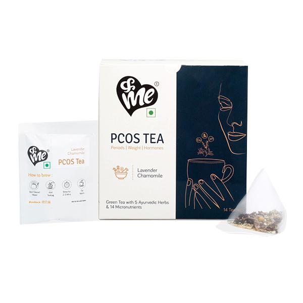 &Me PCOS Green Tea with Ayurvedic Herbs & Micronutrients - Lavender Chamomile 14's - Teas