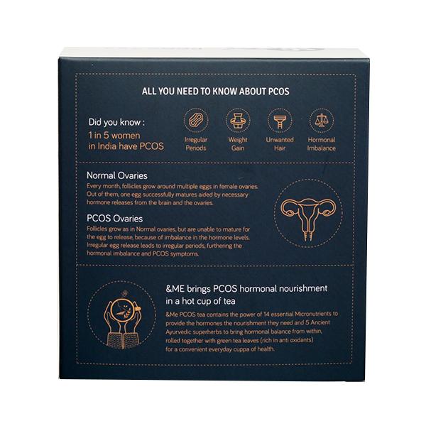 &Me PCOS Green Tea with Ayurvedic Herbs & Micronutrients - Lavender Chamomile 14's - Teas