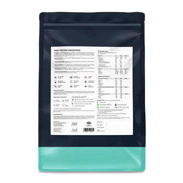 Nutrabay Pure Concentrate Whey Protein Powder - Unflavoured 1 kg - Whey Proteins