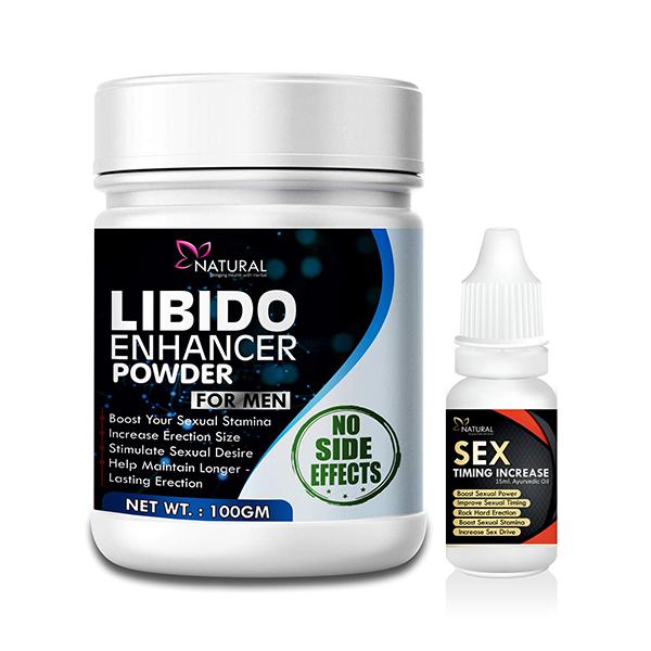 Natural Libido Enhancer Powder (For Men) 100 gm + Sex Timing Increase Ayurvedic Oil 15 ml - Sexual Healthcare