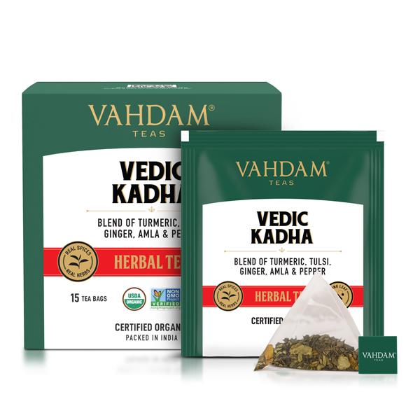 Vahdam Herbal Tea Bags - Vedic Kadha 15's - Teas