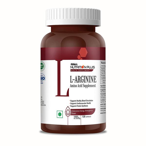Netmeds | Abbie's Nutrition Plus L-Arginine 1000 mg Capsule 120's