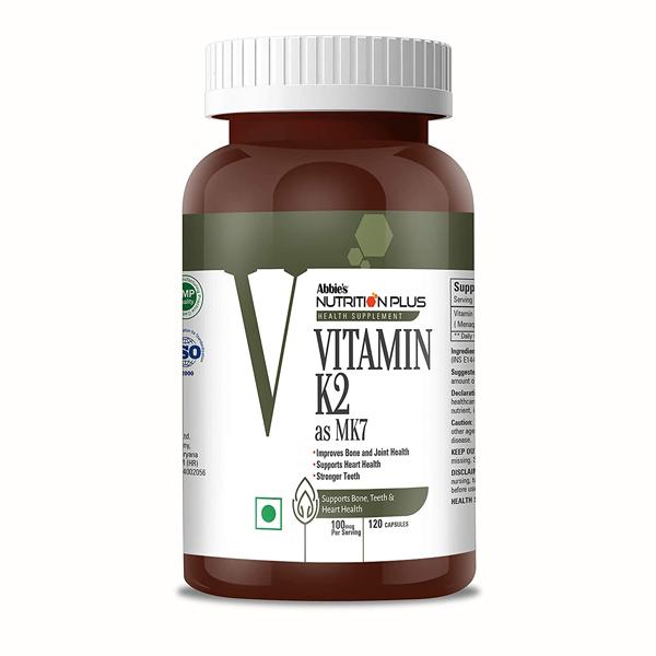 Netmeds | Abbie's Nutrition Plus Vitamin-K2 100 mcg Capsule 120's