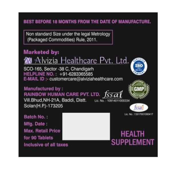 Alvizia L-Carnitine 500 mg Tablet 90's - Workout Essentials