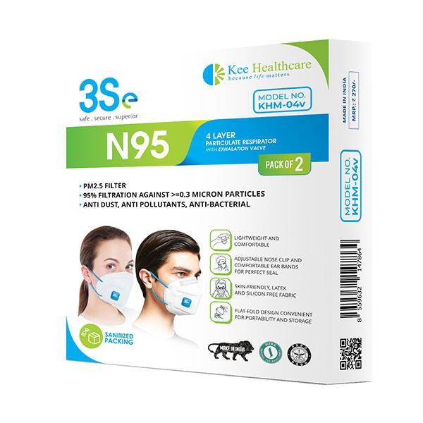 3Se N95 4 Layer Particulate Respirator (KHM-04V) 2's - Face Mask