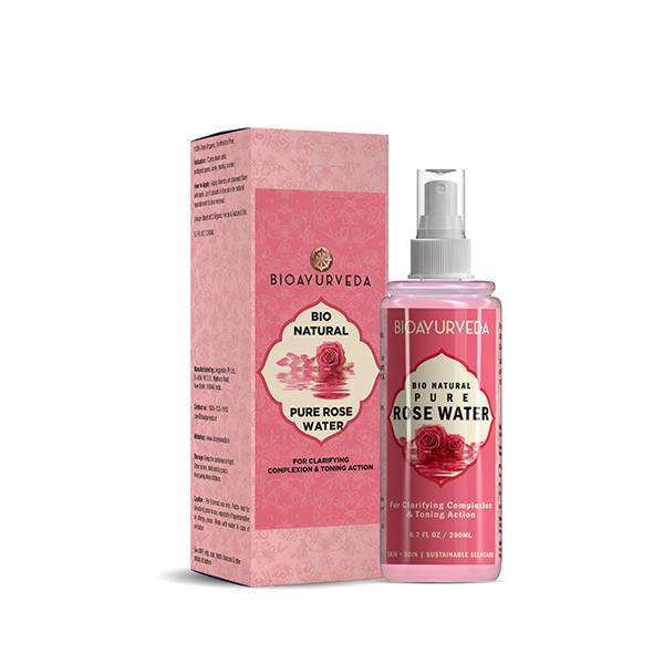 Bioayurveda Bio Natural Pure Rose Water 200 ml - Toners