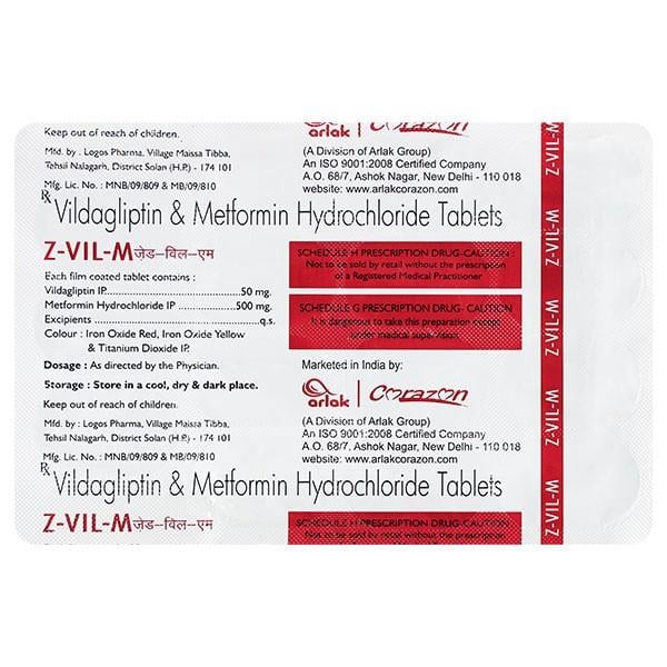 Z VIL M Tablet 15's - Diabetes-Ant