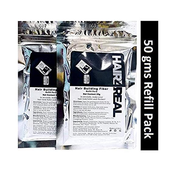 Hair4Real Hair Building Fiber Powder - Dark Brown (Pack of 2 X 25 ml) - Powder