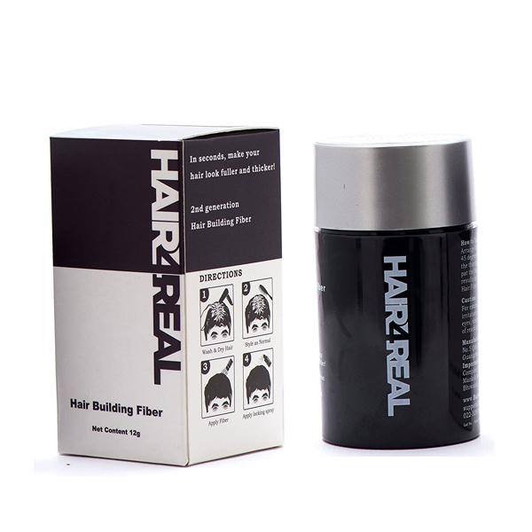 Hair4Real Dark Brown Hair Building Fiber Powder 12 gm + Hair4Real Magic Hair Locking Spray 30 ml - Hair Perms & Texturizers