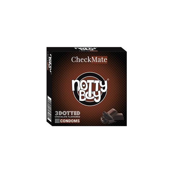 Netmeds | NottyBoy CheckMate Dotted Condoms - Chocolate 3's