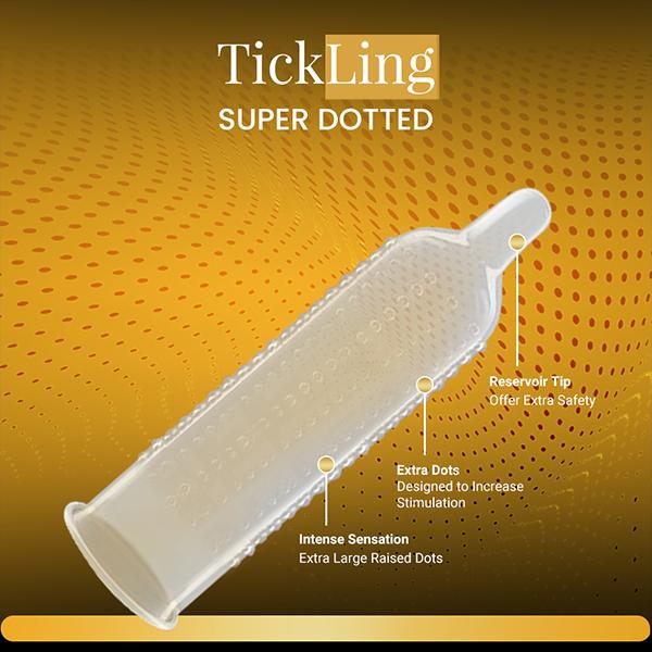 NottyBoy TickLing Premium Lubricated Latex Condoms - Super Dotted 3's - Plain/Flavoured Condoms
