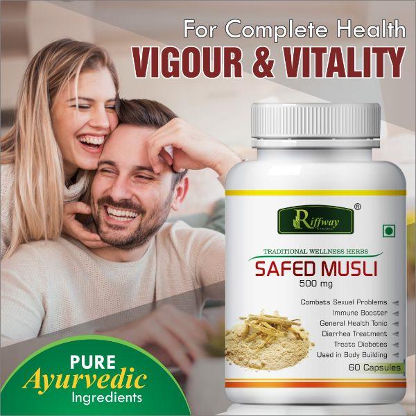 Riffway Safed Musli 500 mg Capsule 60's - Speciality Medicines