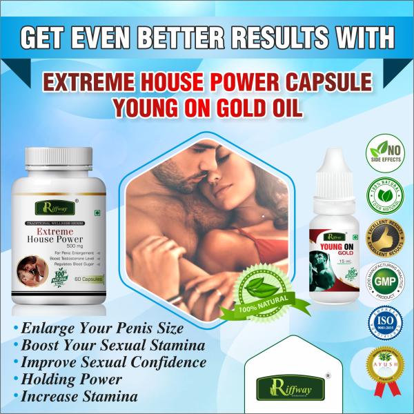 Riffway Extreme House Power Capsule 60's + Young On Gold Oil 15 ml - Sexual Healthcare