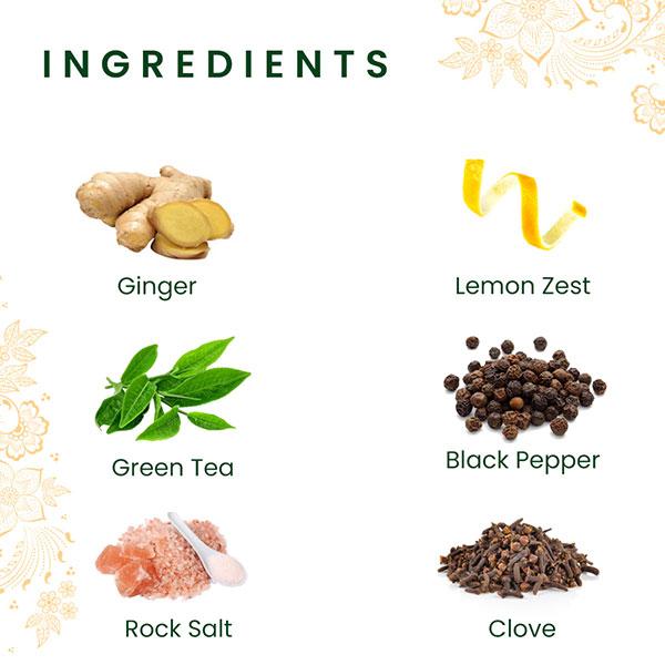 Roshi Green Tea Kahwa Teabag - Spiced Ginger & Lemon 25's - Herbal/Green Teas