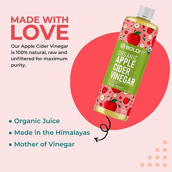 Boldfit Organic Apple Cider Vinegar Juice 1000 ml - Herbal Juices