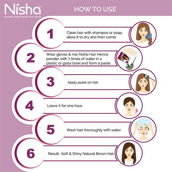 Nisha Henna Hair Color Pouch - Natural 15 gm - Crème