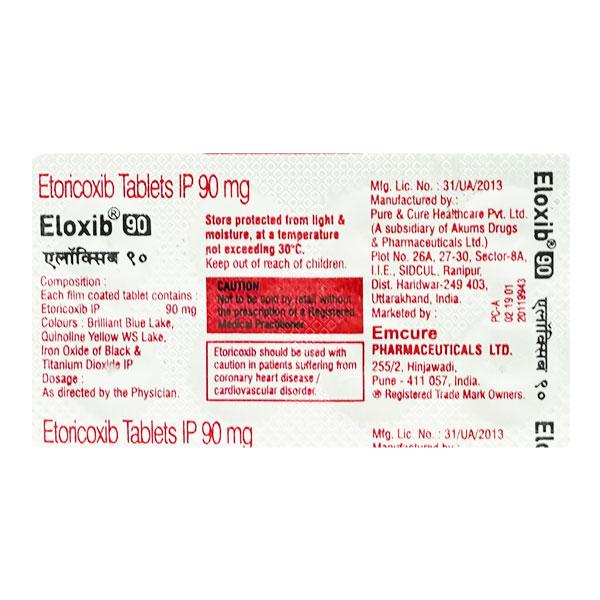 ELOXIB 90 Tablet 10's - Pain relief-Nsa